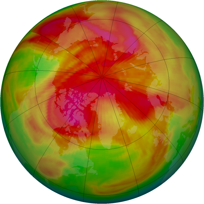 Arctic ozone map for 25 March 1979